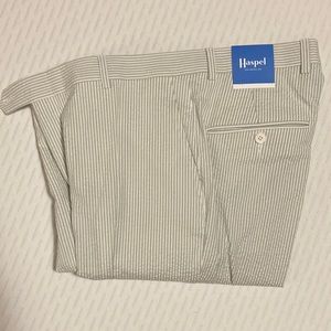 Haspel Pelican Grey Seersucker Pant, tags om, unhemmed, size 34R